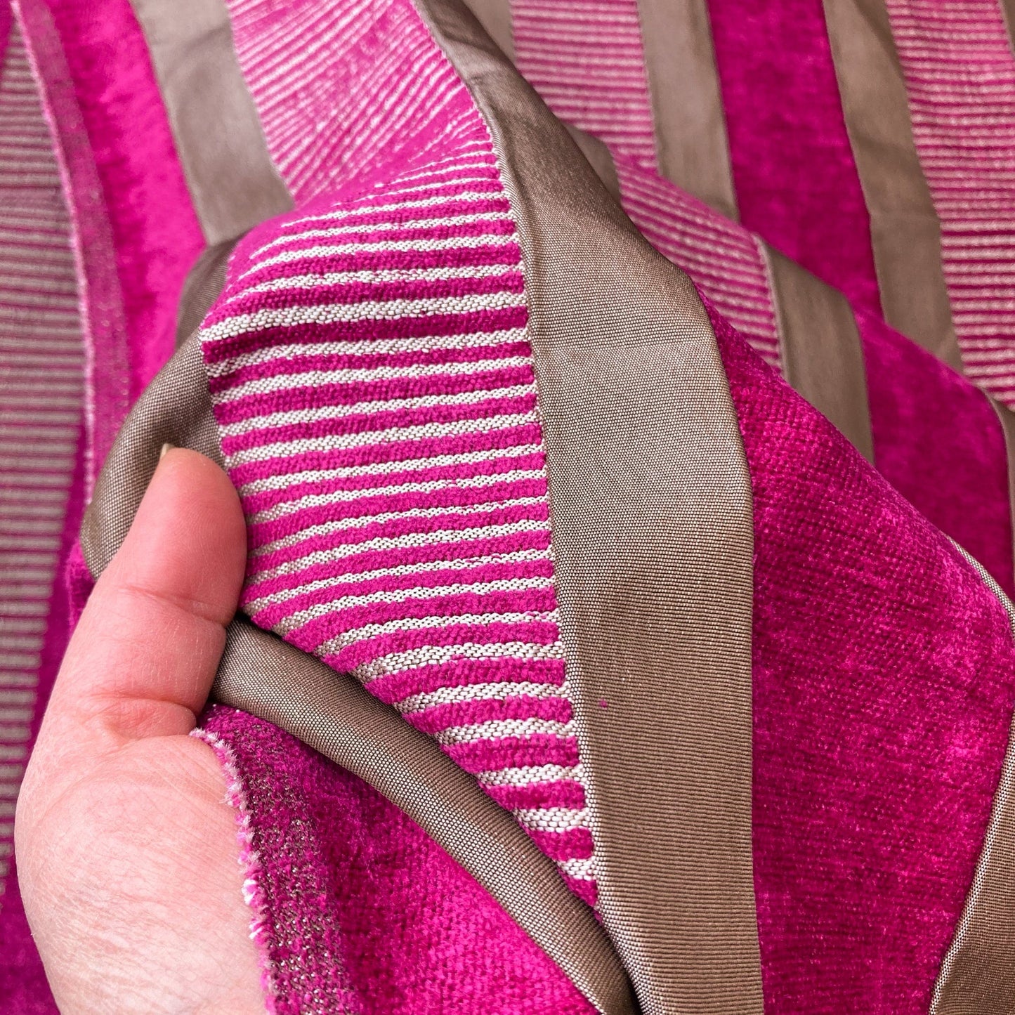 2nd Hand: Heavy Weight Furnishing Fabric with Textured Stripe