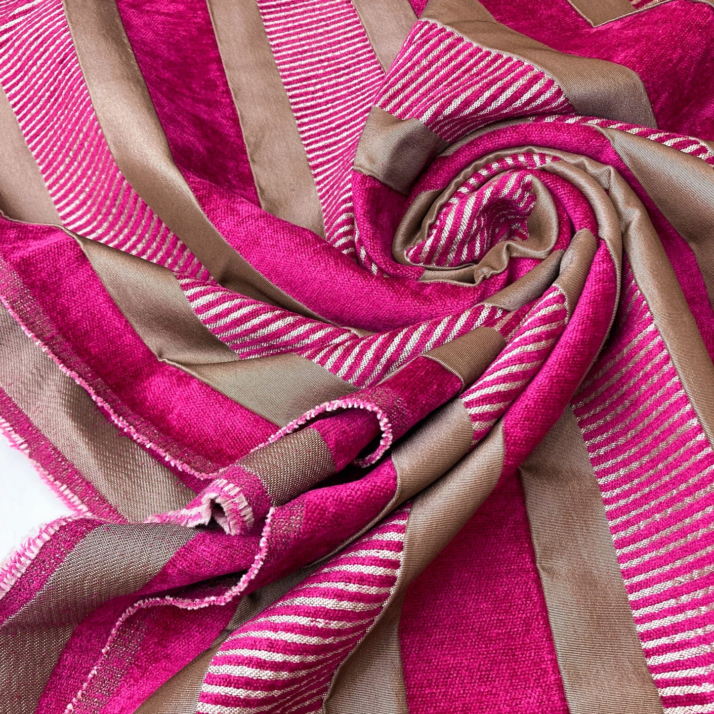 2nd Hand: Heavy Weight Furnishing Fabric with Textured Stripe