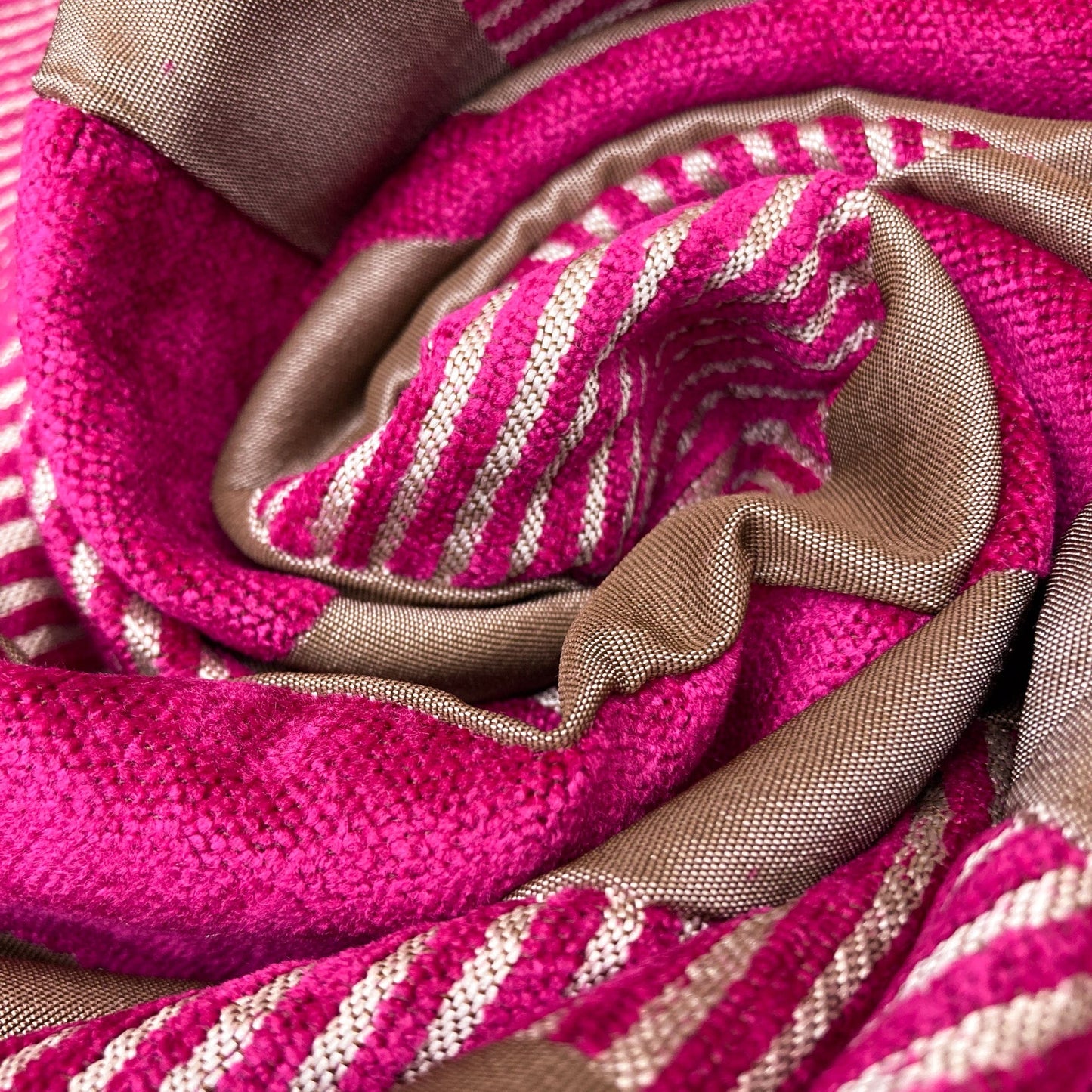 2nd Hand: Heavy Weight Furnishing Fabric with Textured Stripe