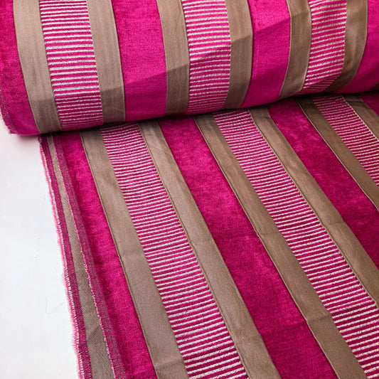 2nd Hand: Heavy Weight Furnishing Fabric with Textured Stripe