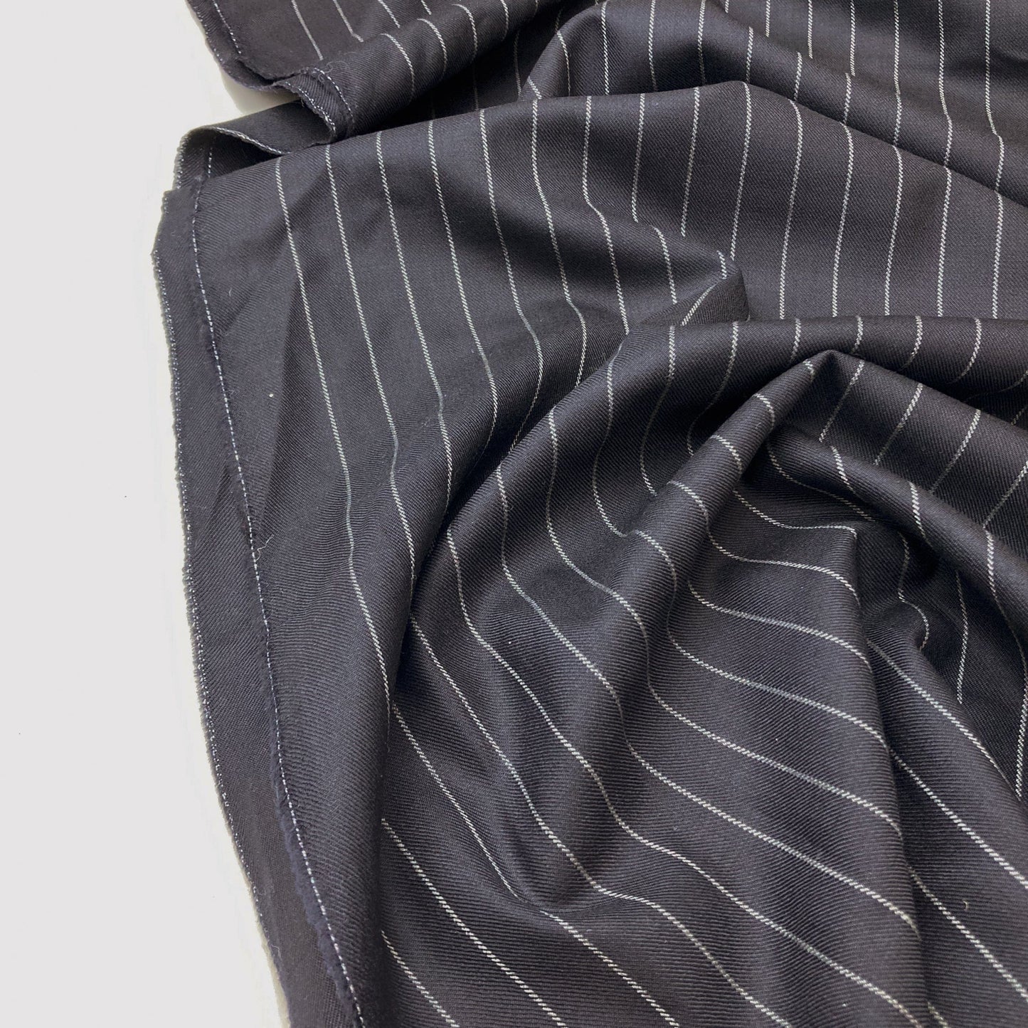 2nd Hand: Dark Navy Pinstripe Wool Suiting