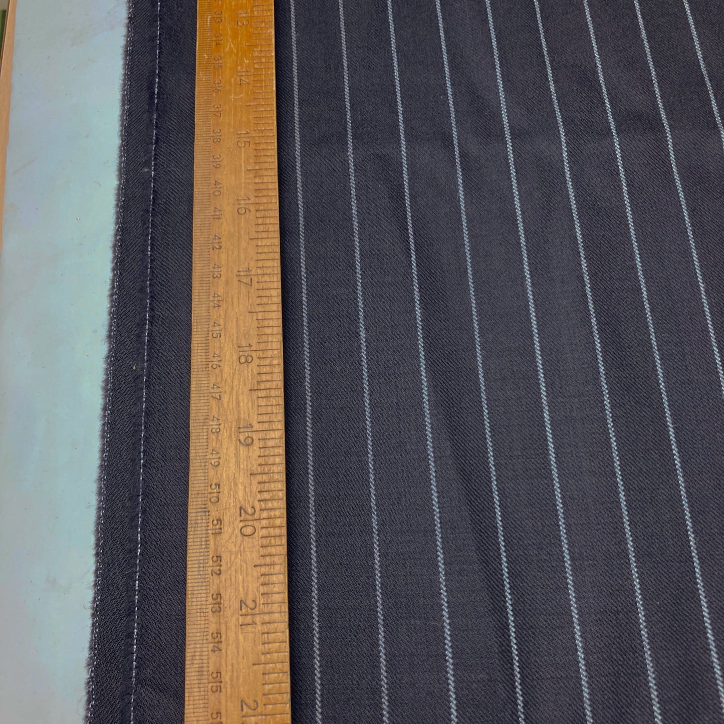 2nd Hand: Dark Navy Pinstripe Wool Suiting