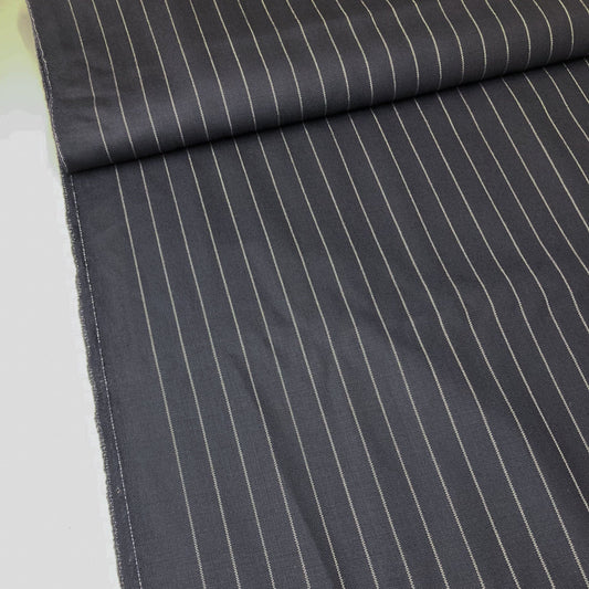 56cm Piece 2nd Hand: Dark Navy Pinstripe Wool Suiting