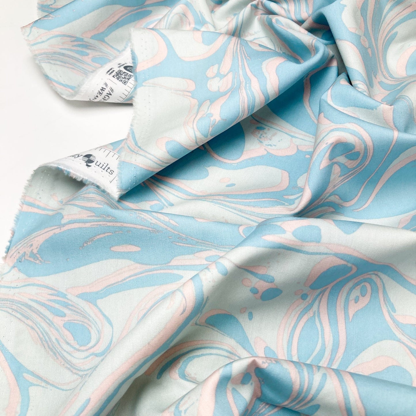 Art Gallery Fabrics 'Slow Summer': Fine Cotton 'Marble Glacier'