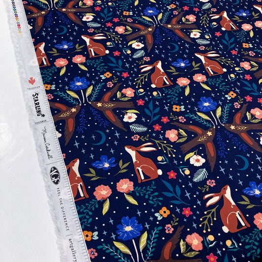 Art Gallery Fabrics 'Starling': Premium Cotton 'Moonlit Forest Dusk'