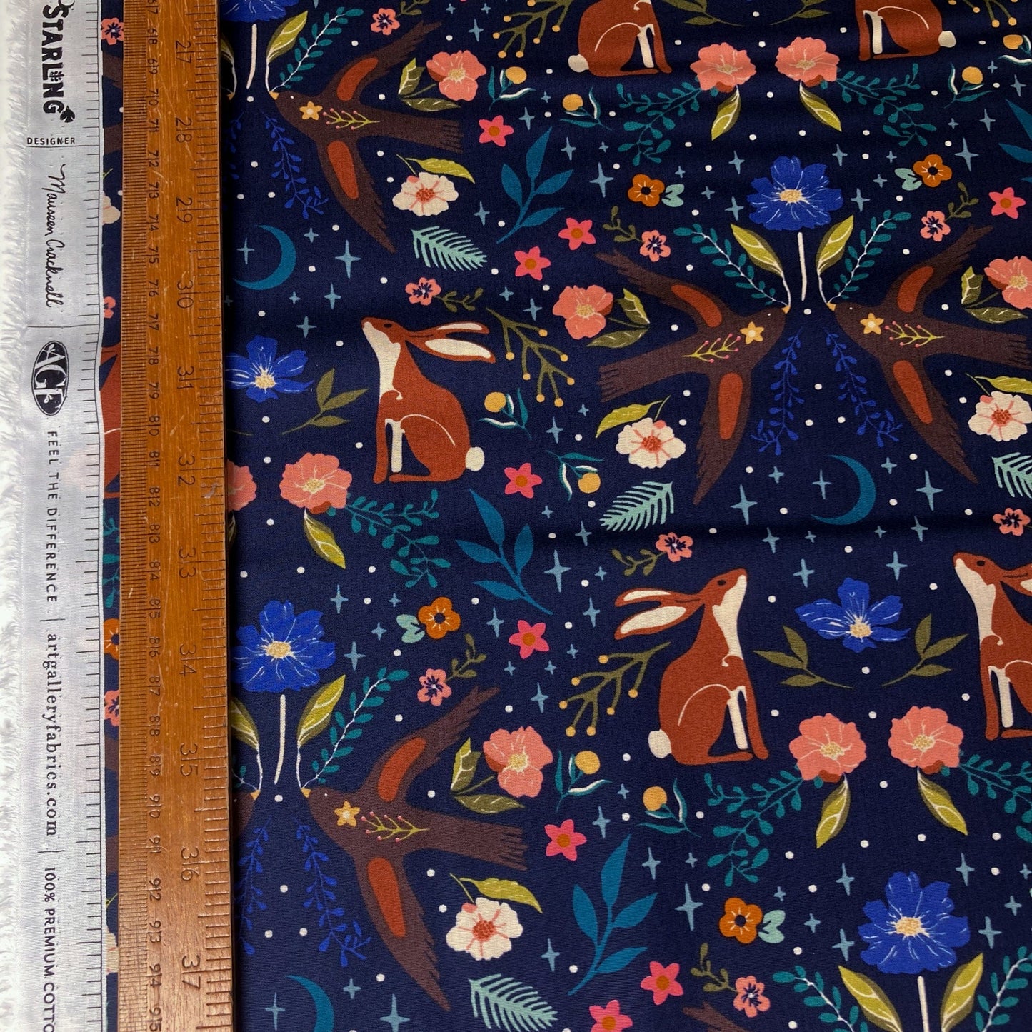 Art Gallery Fabrics 'Starling': Premium Cotton 'Moonlit Forest Dusk'