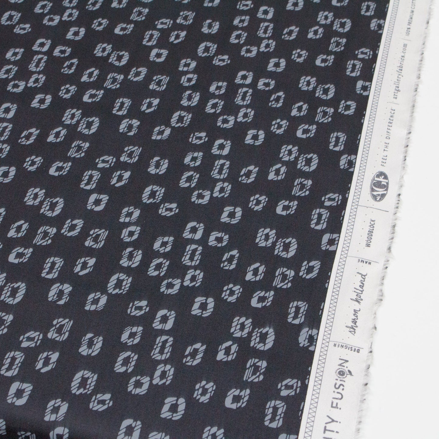 Art Gallery Fabrics - Fine Cotton - Duality Fusion 'Woodblock Black'