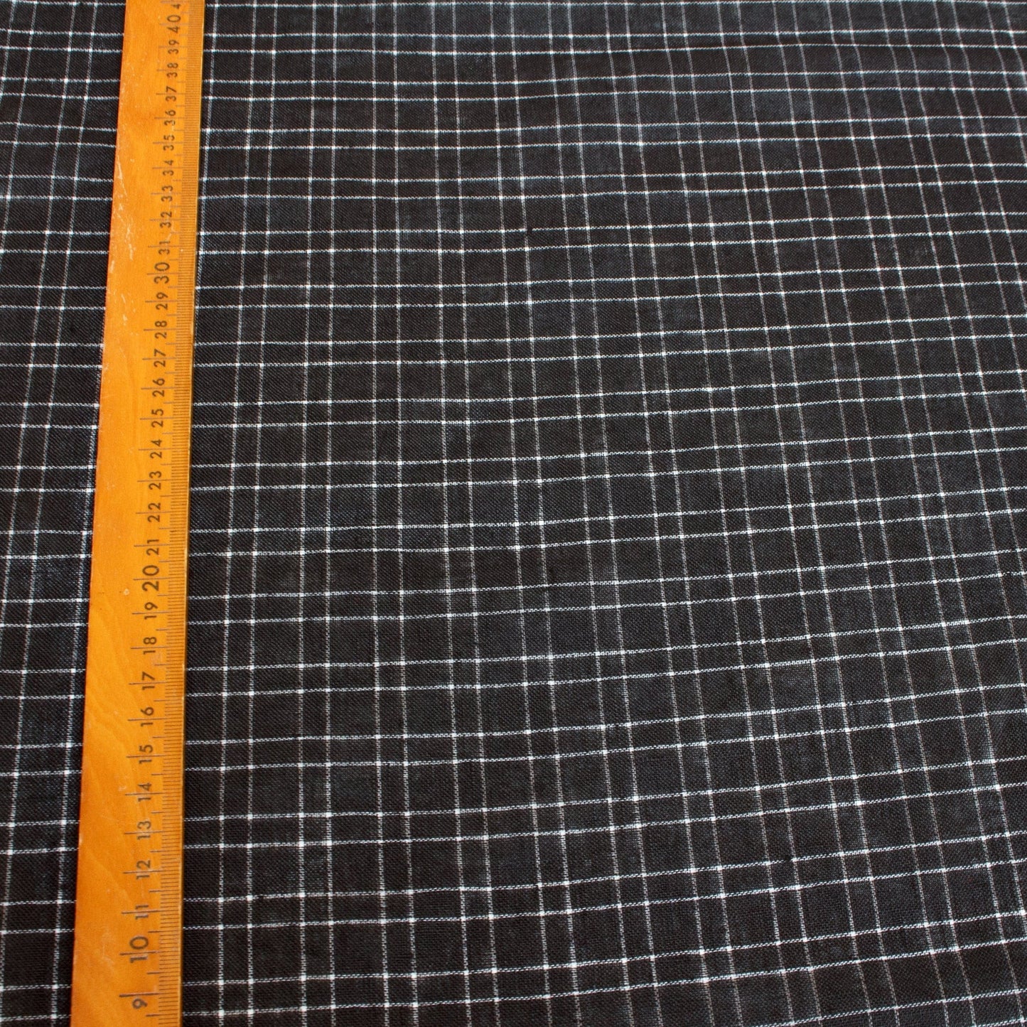 45cm Piece Designer Deadstock: Linen & Viscose Mix Check