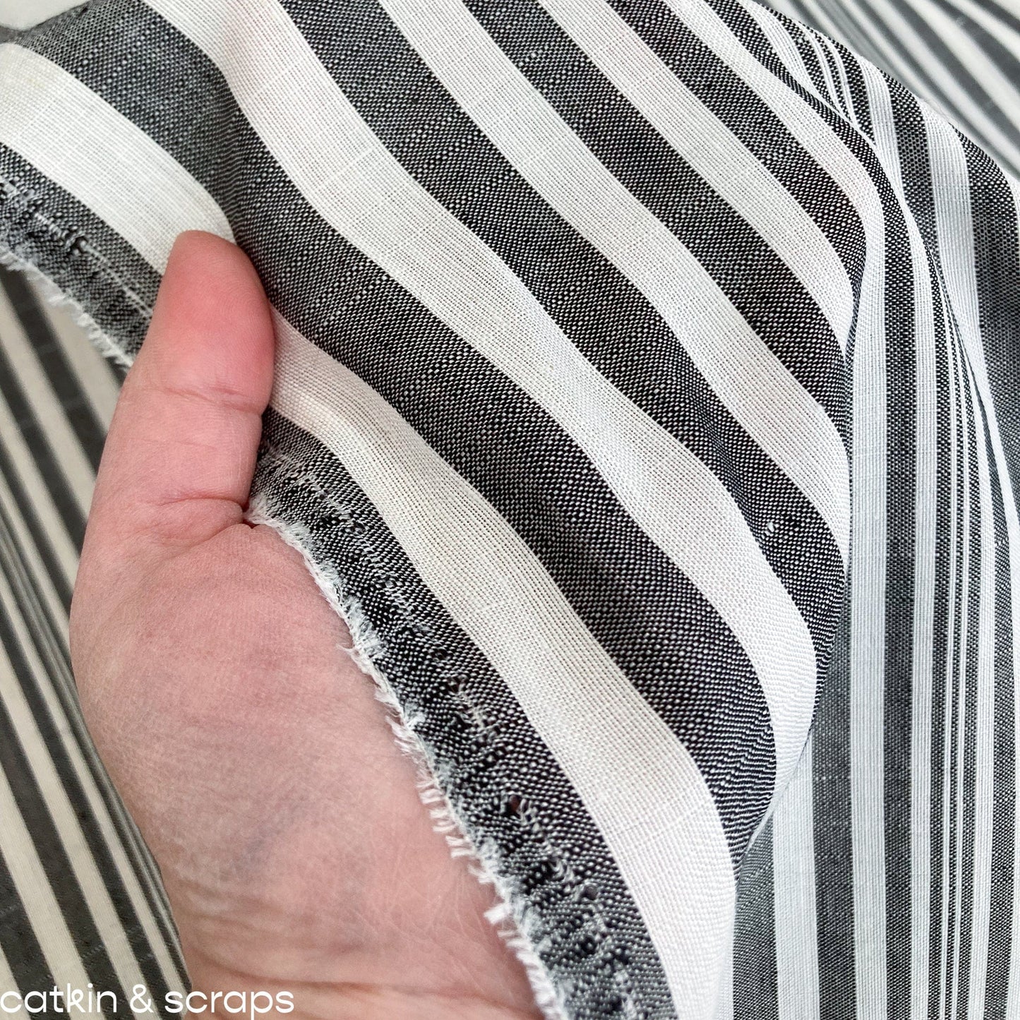Designer Deadstock: Viscose, Cotton & Linen Mix Stripe