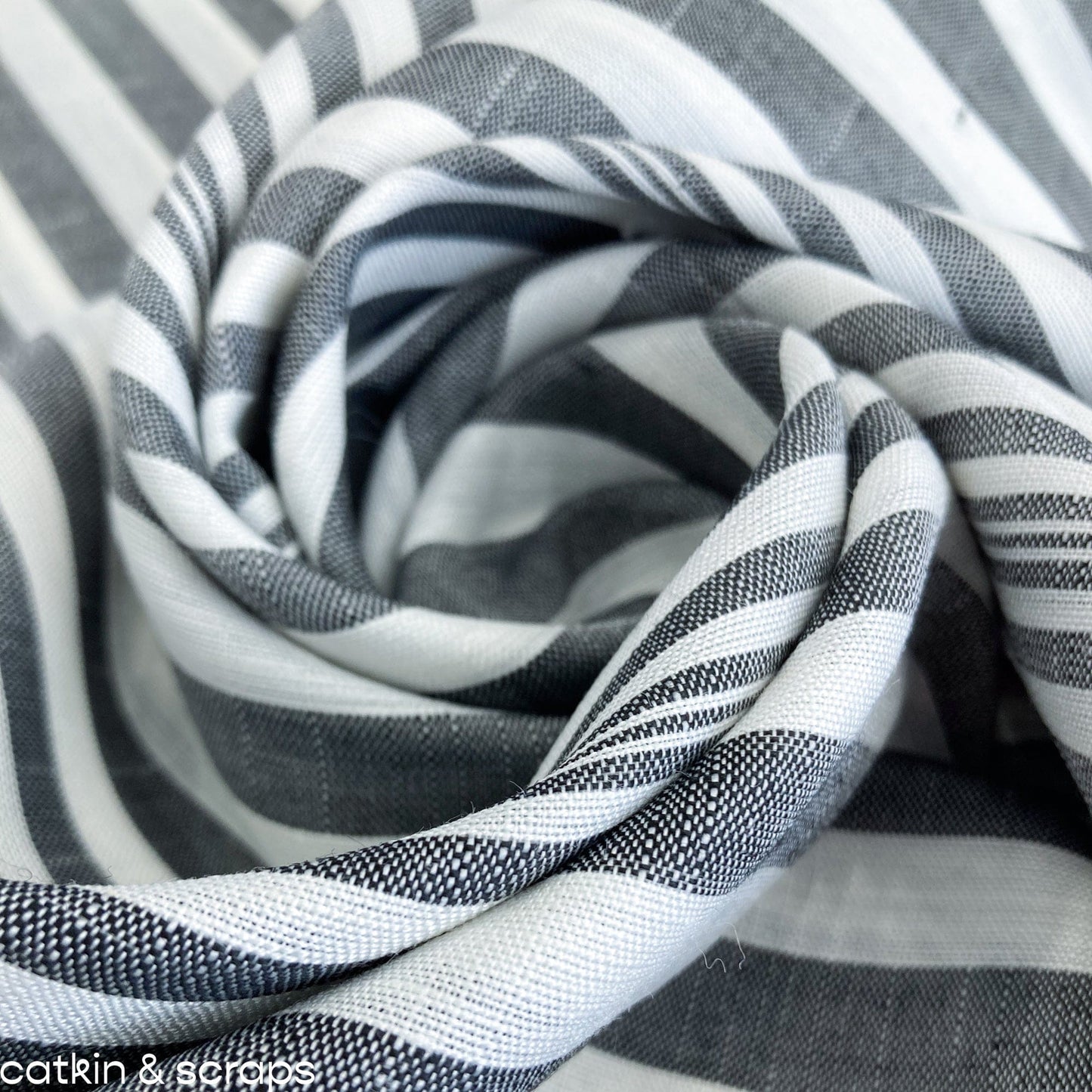 Designer Deadstock: Viscose, Cotton & Linen Mix Stripe