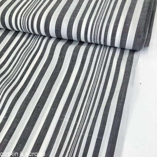 Designer Deadstock: Viscose, Cotton & Linen Mix Stripe
