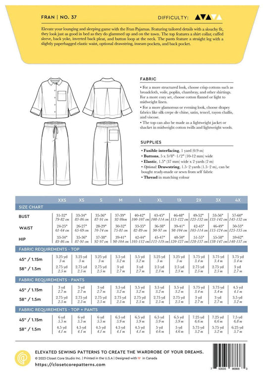 Closet Core Patterns: Fran Pajamas