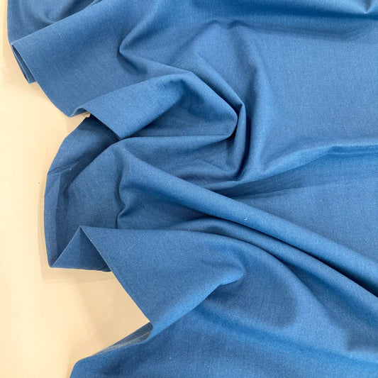 Cloud 9 Cirrus Solids: Organic Cotton Yarn-Dyed Crossweave in 'Lagoon'