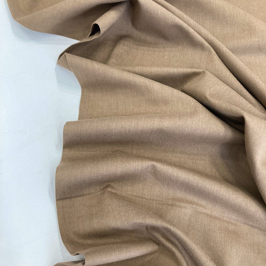 80cm Piece Cloud 9 Cirrus Solids: Organic Cotton Yarn-Dyed Crossweave in 'Peat'