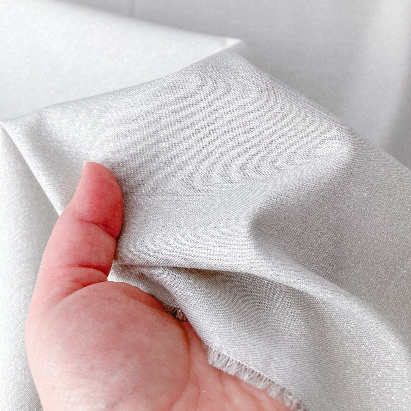 Cloud 9 Organic Cotton and Metallic 'Glimmer Solid' in Silver