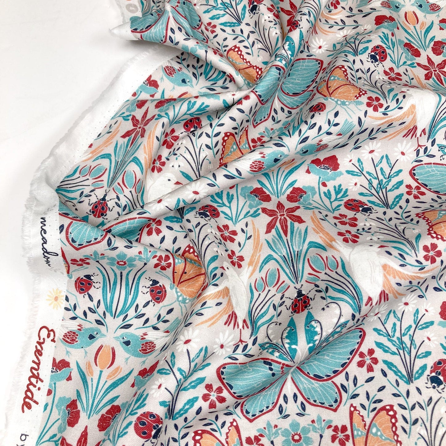 Cloud 9 Organic 'Eventide' Quilting Cotton 'Meadow' in Grey