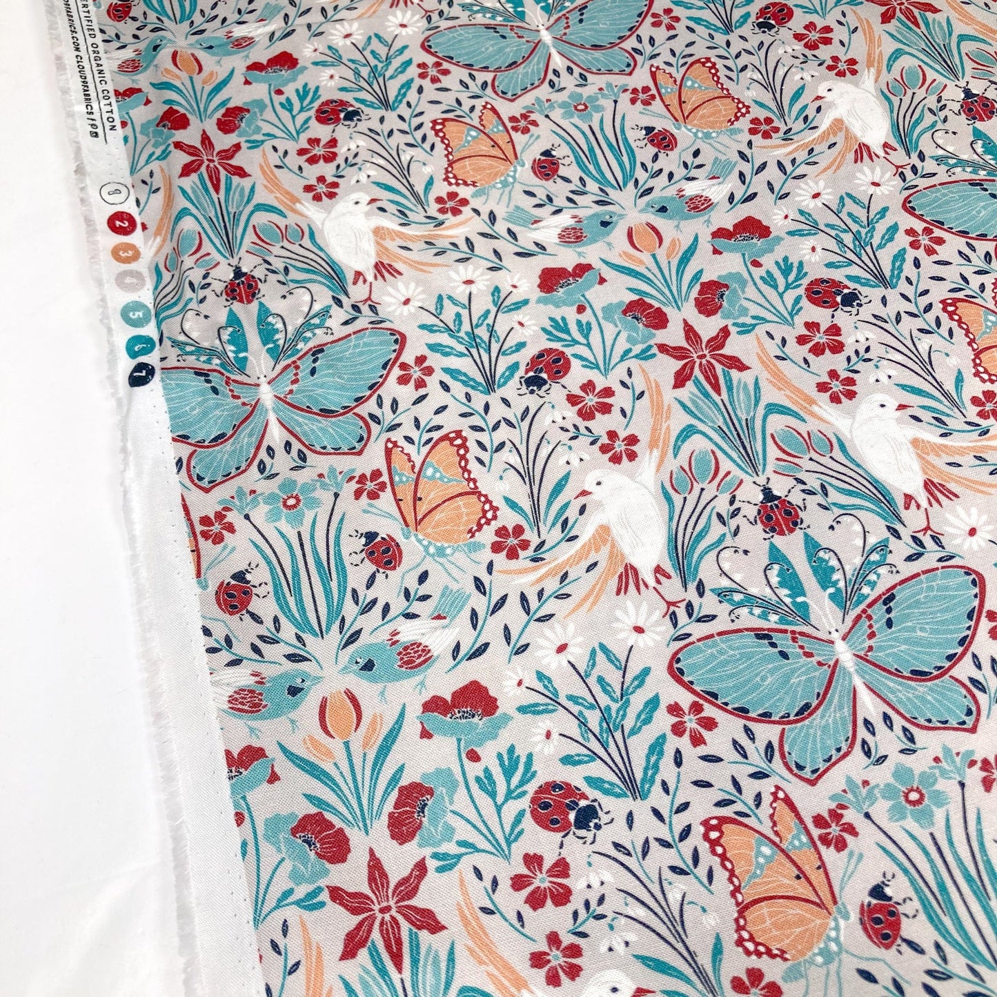 Cloud 9 Organic 'Eventide' Quilting Cotton 'Meadow' in Grey