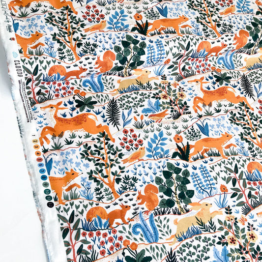 Cloud 9 Organic 'Baltic Woodland' Quilting Cotton 'Wild Animals on Cream'