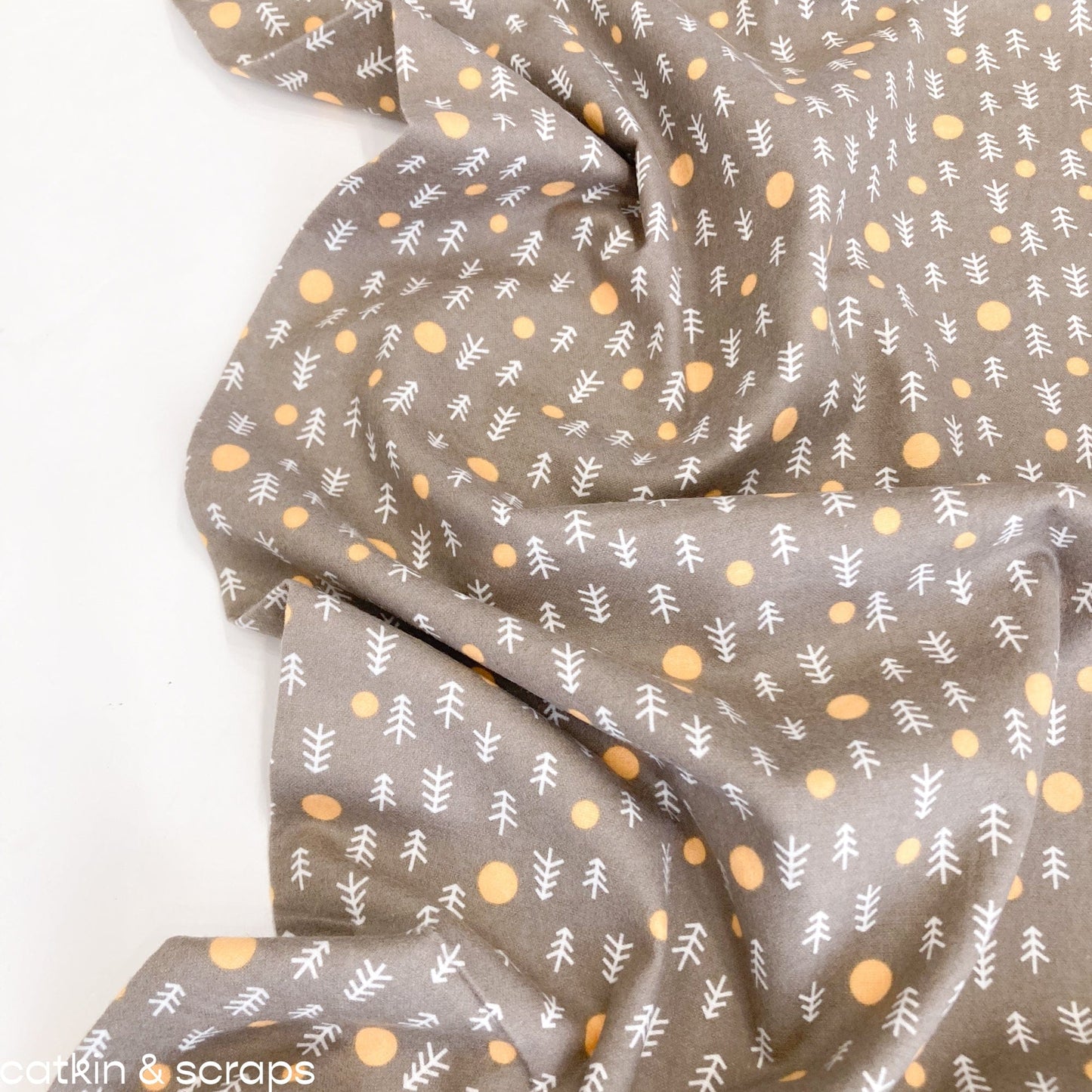Cloud 9 Organic Brushed Cotton 'Grey Trees'