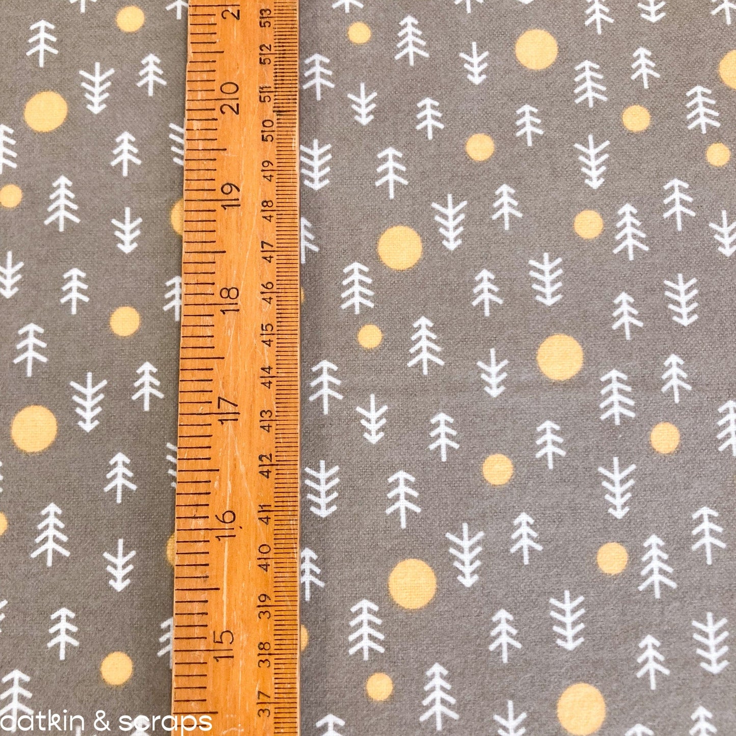 Cloud 9 Organic Brushed Cotton 'Grey Trees'