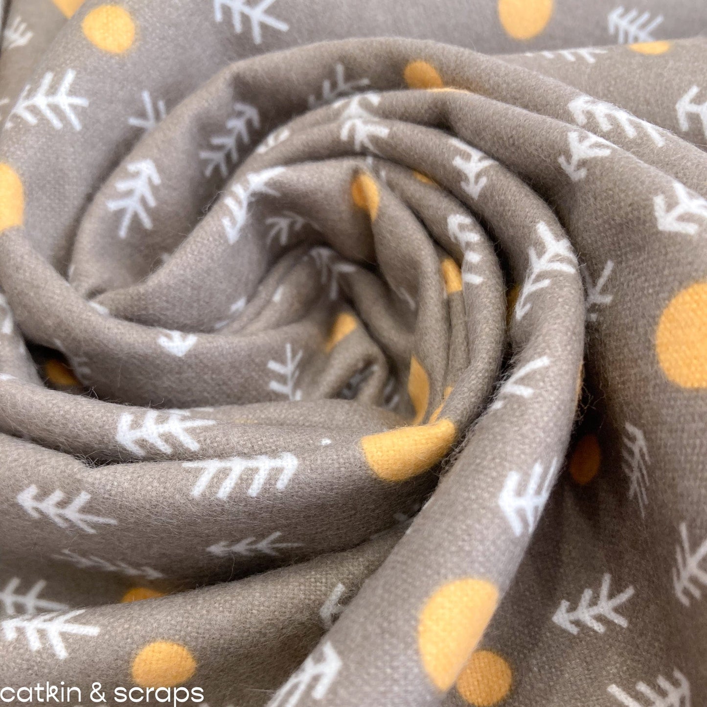 Cloud 9 Organic Brushed Cotton 'Grey Trees'