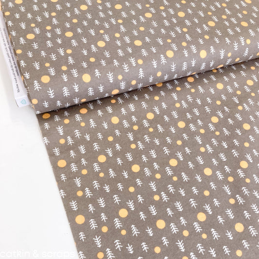 Cloud 9 Organic Brushed Cotton 'Grey Trees'