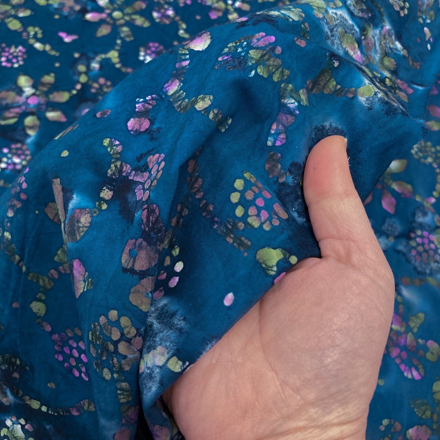 Fabric Freedom Cotton Batik 'Indigo Floral'