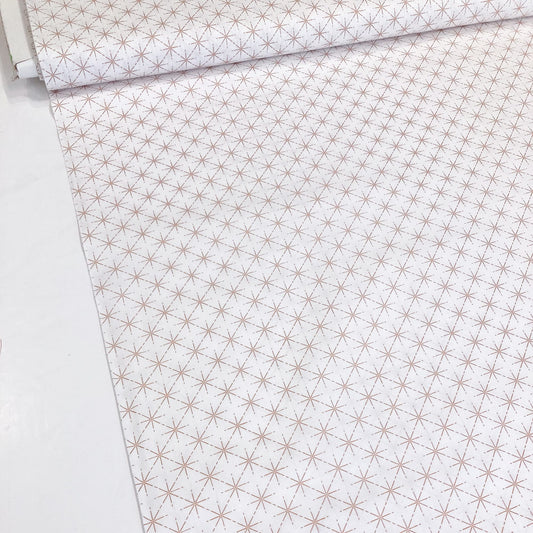 Cotton Poplin with Metallic Geo Star Print in Rose Gold