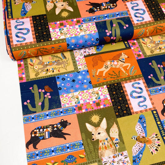 Dashwood Studio Quilting Cotton 'Desert Moon' Animal Collage