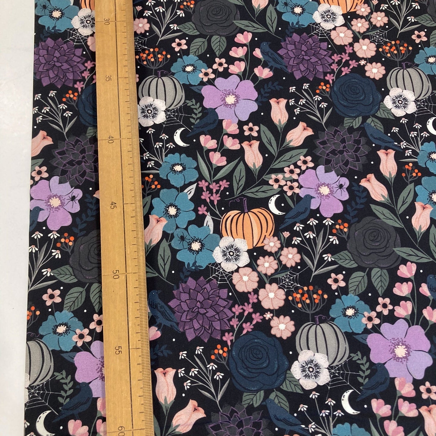 25cm Piece Dashwood Studio Quilting Cotton 'Spellbound' Spooky Floral