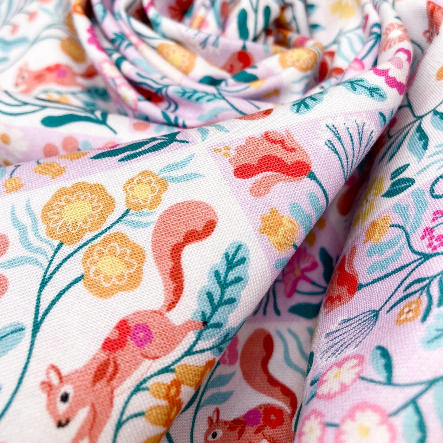 Dashwood Studio Quilting Cotton 'Wild Folk' Woodland Diamonds