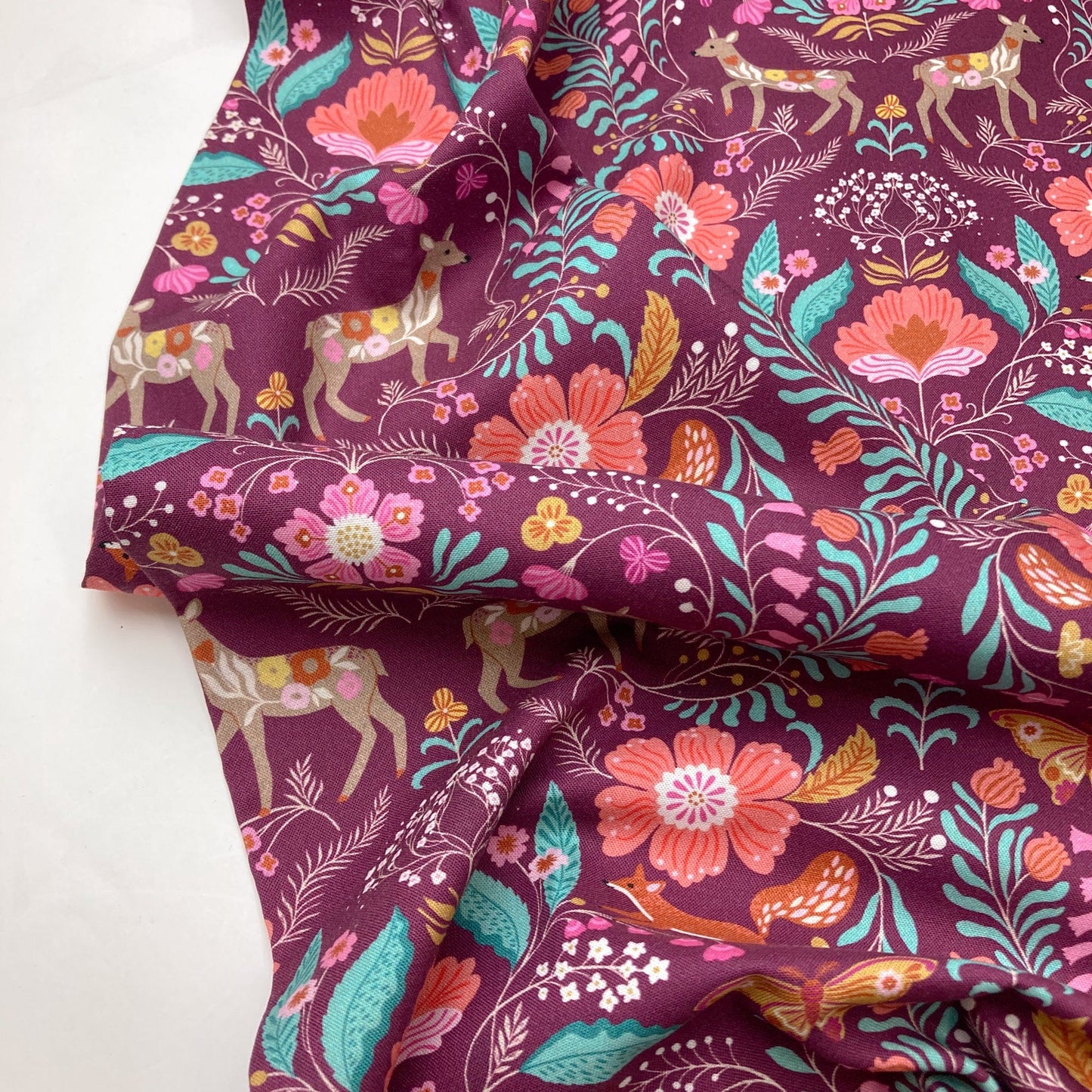Dashwood Studio Quilting Cotton 'Wild Folk' Woodland Floral