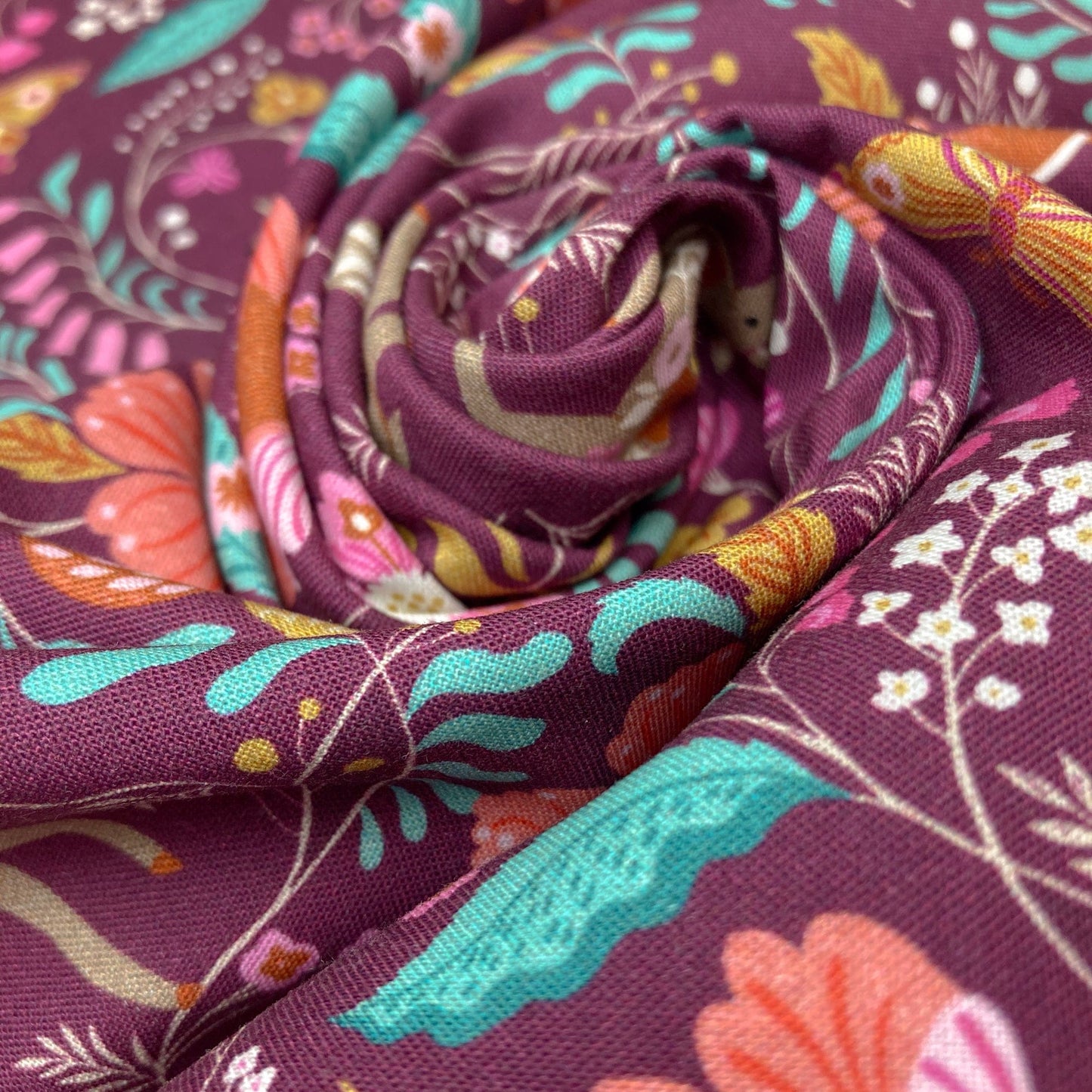 Dashwood Studio Quilting Cotton 'Wild Folk' Woodland Floral