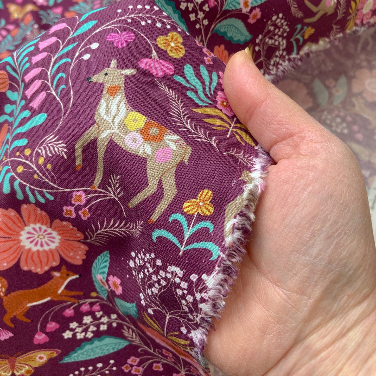 Dashwood Studio Quilting Cotton 'Wild Folk' Woodland Floral