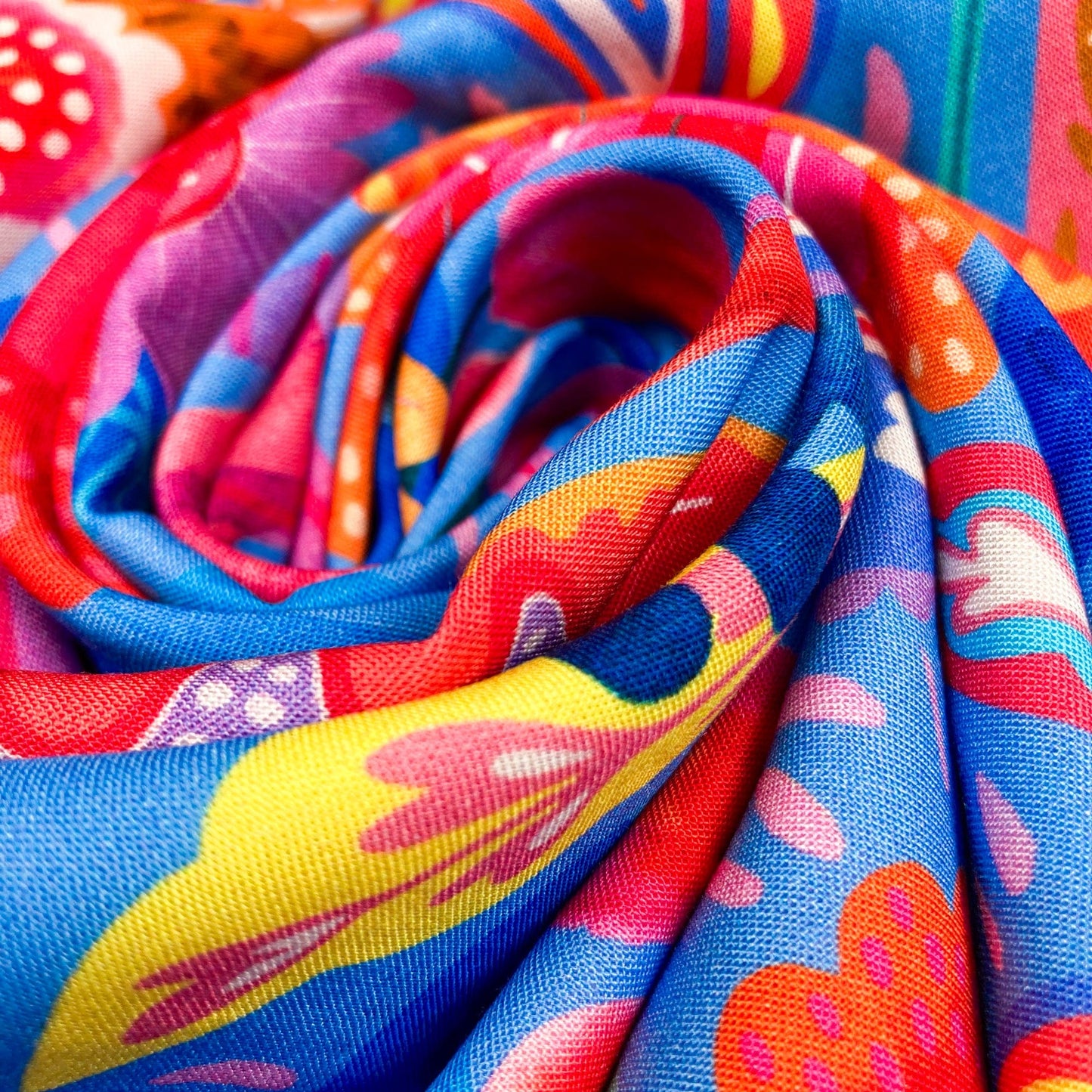 30cm Piece Dashwood Studio Rayon 'Neon Bloom Cobalt'
