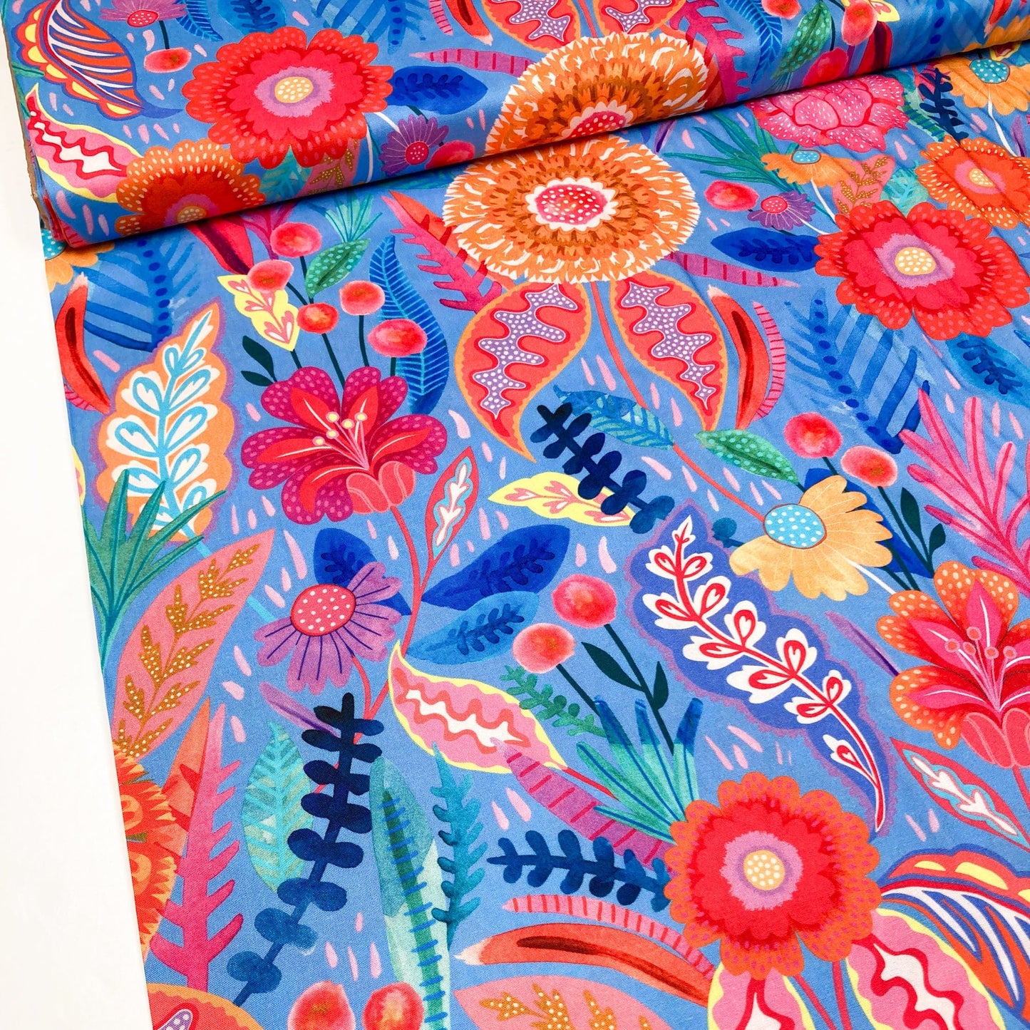 30cm Piece Dashwood Studio Rayon 'Neon Bloom Cobalt'