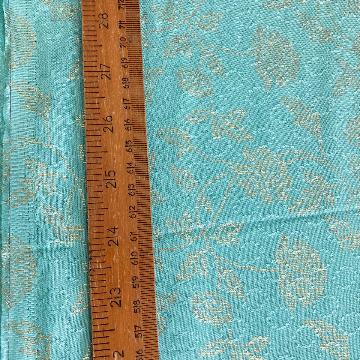 Deadstock Viscose Jacquard with Gold Metallic Floral