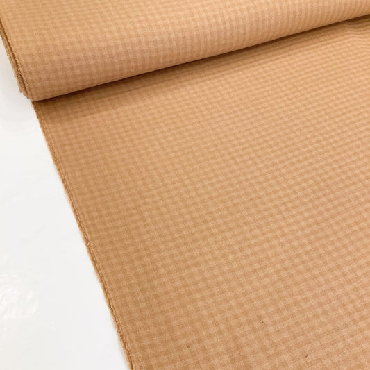 Deadstock: Wool Mix Flannel in Mocha Check