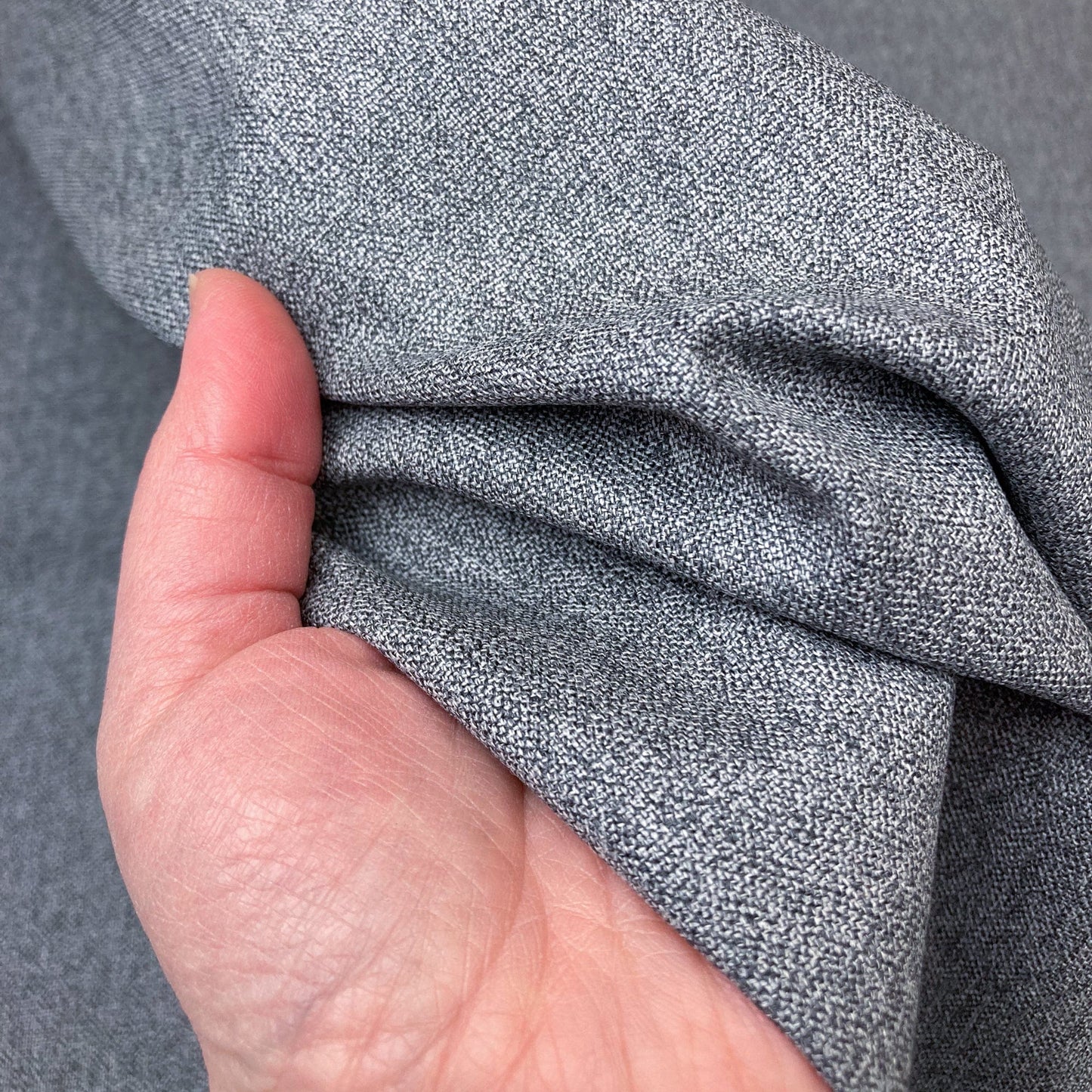 Designer Deadstock: Pure Wool Suiting in Grey Marl