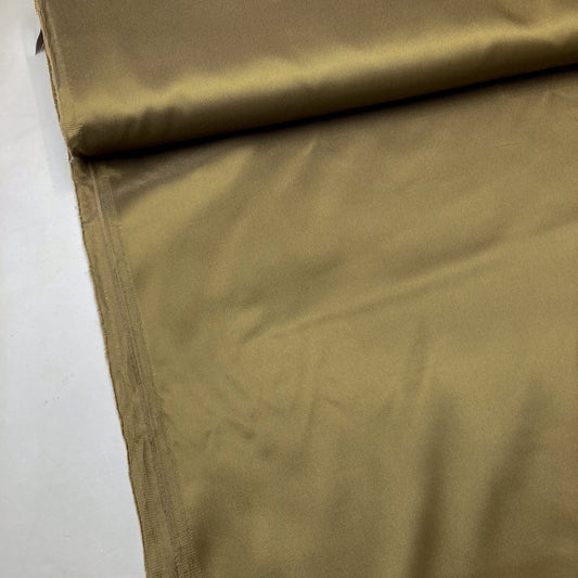 Designer Deadstock Lining Fabric: Viscose Mix Twill in Dark Gold