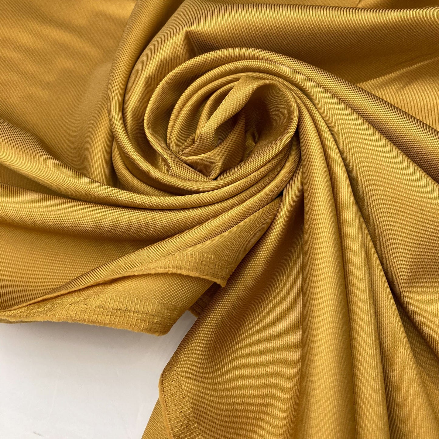 Designer Deadstock Lining Fabric: Viscose Mix Twill in Mustard