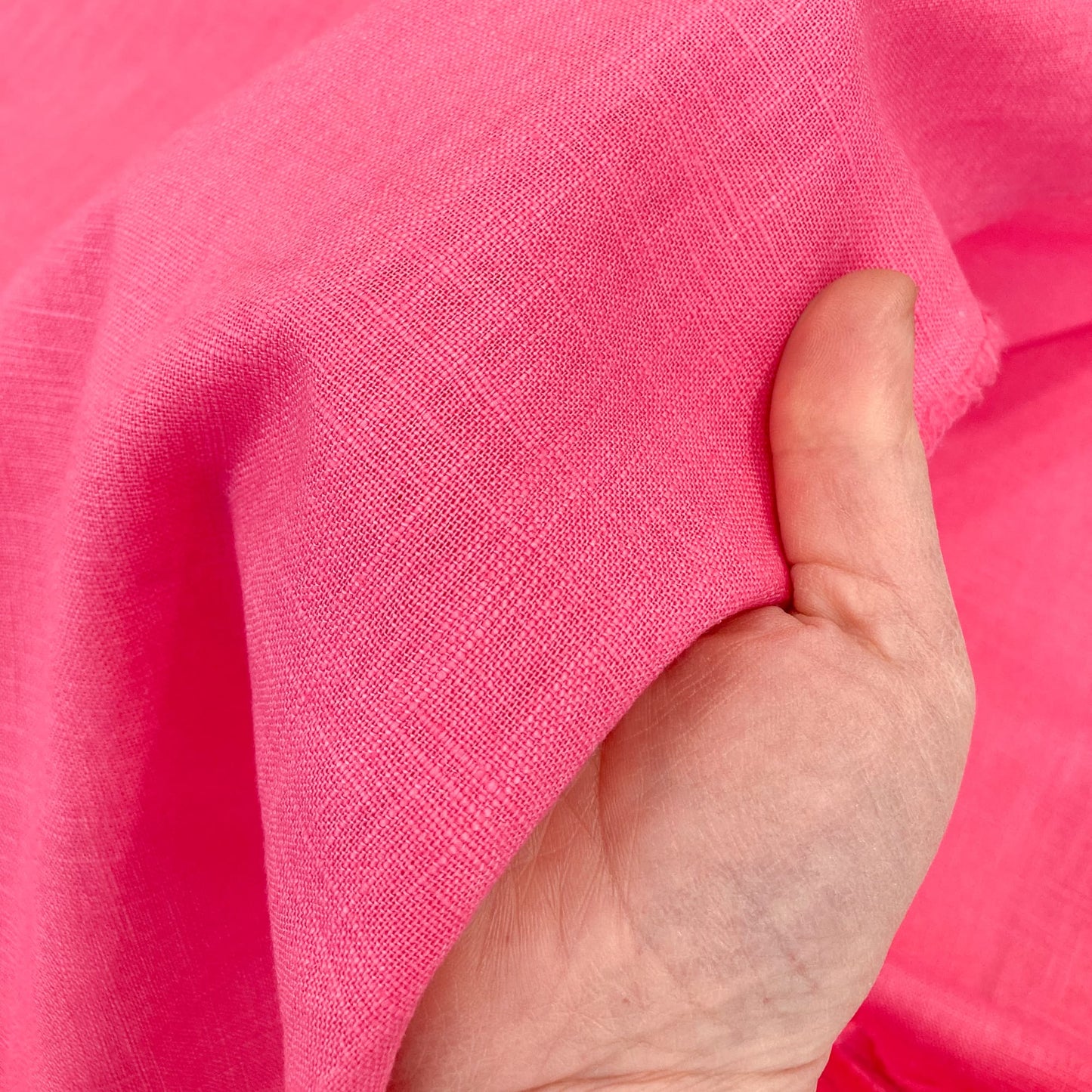 Washed Linen in Bubblegum Pink
