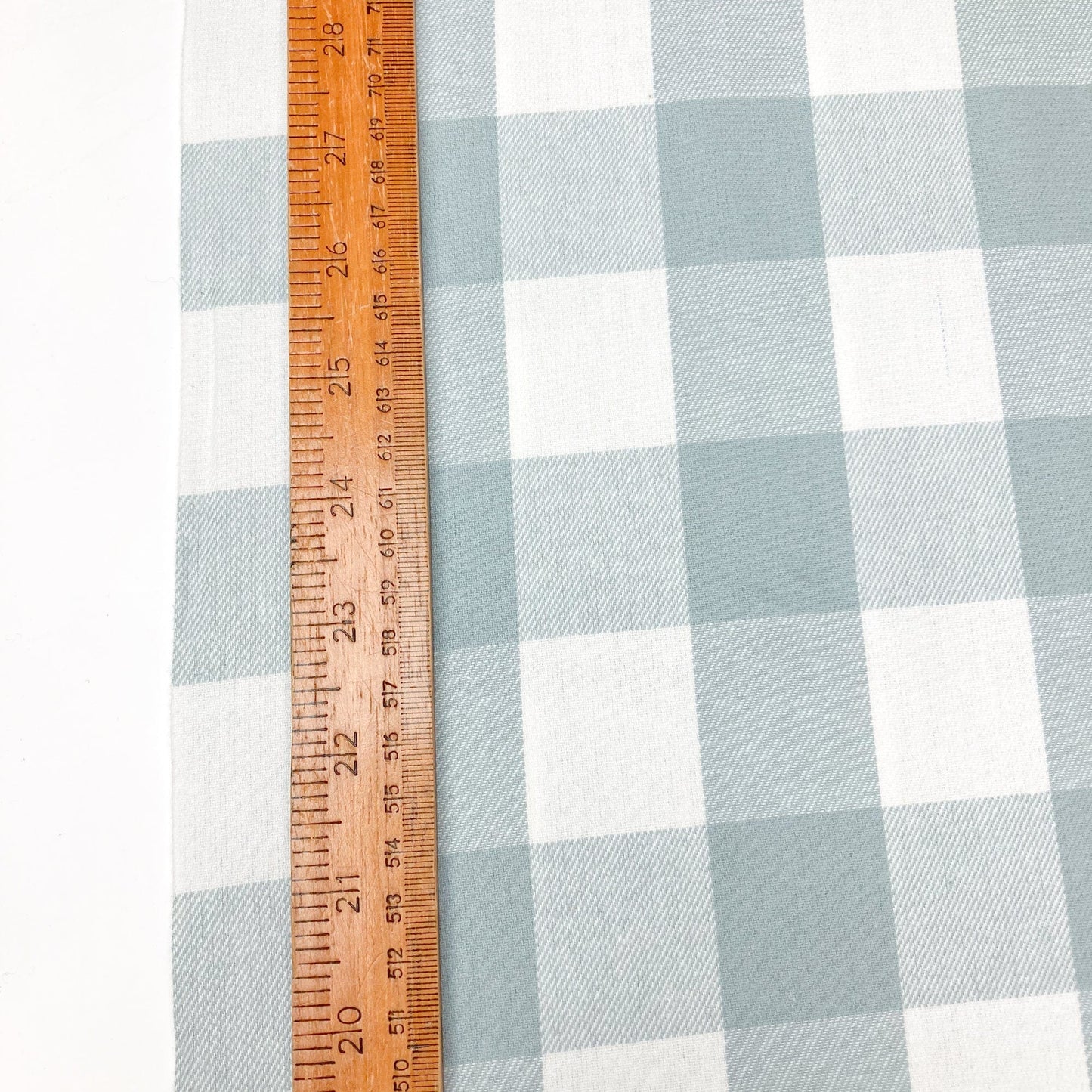 Brushed Cotton Flannel Duck Egg Blue and White Check