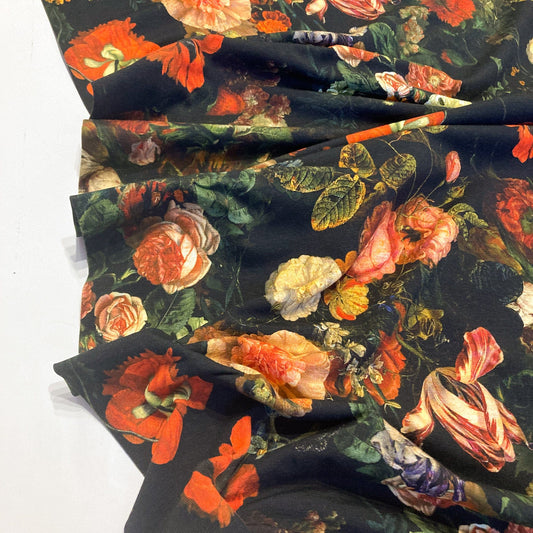 35cm Piece Cotton Jersey with Digital Floral