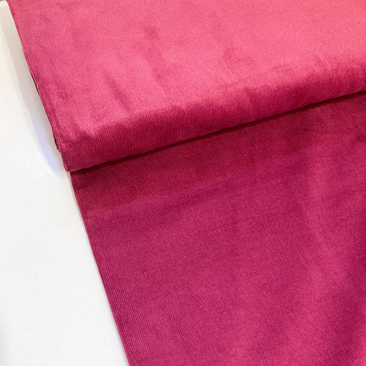 Cotton Needlecord in Bordeaux Red