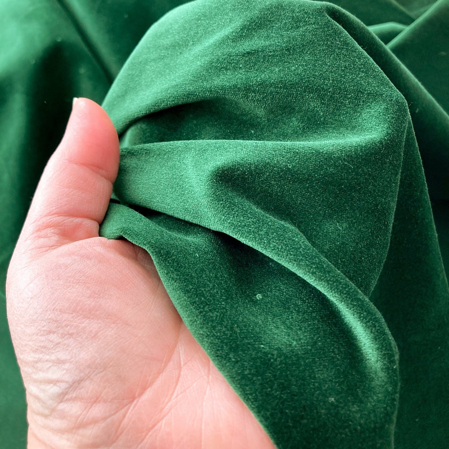 Cotton Velvet in Bottle Green