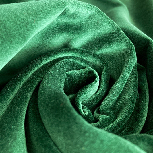 Cotton Velvet in Bottle Green