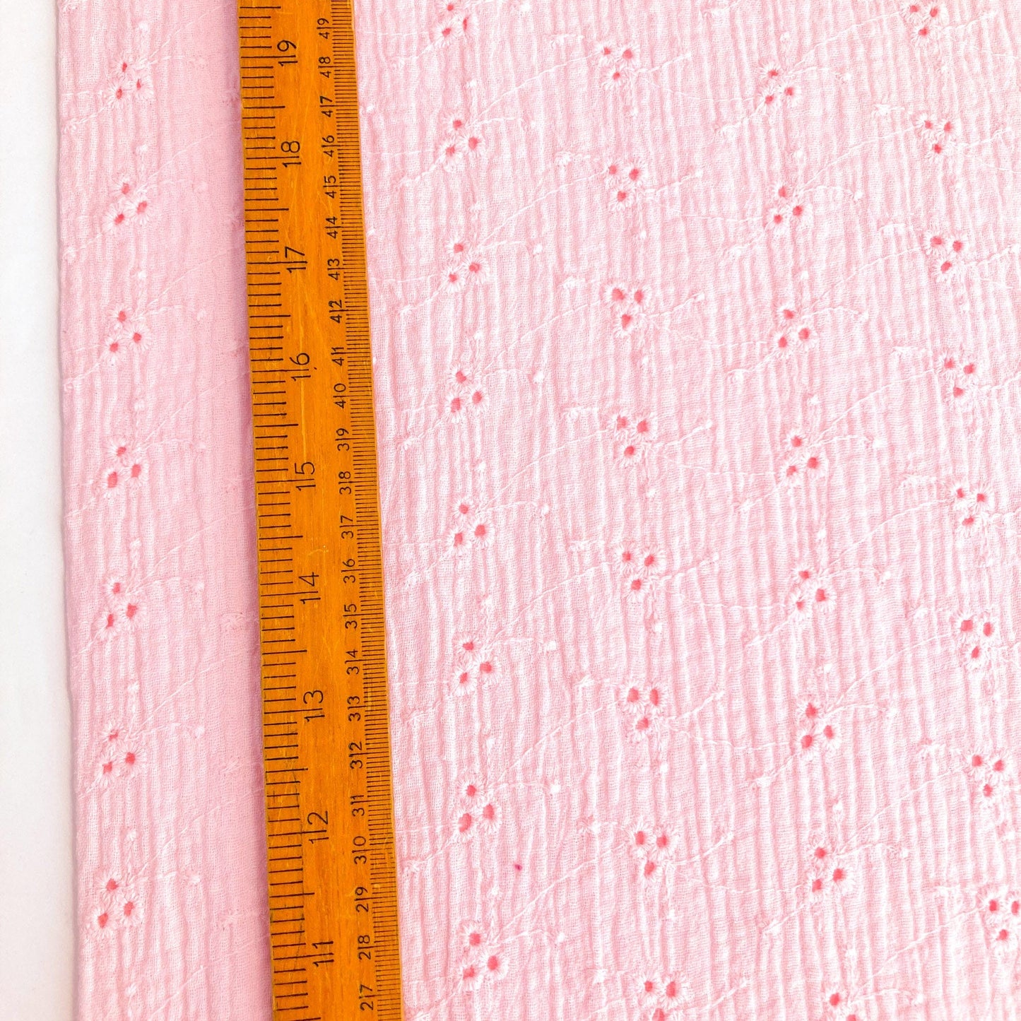 Embroidered Cotton Double Gauze in Pink