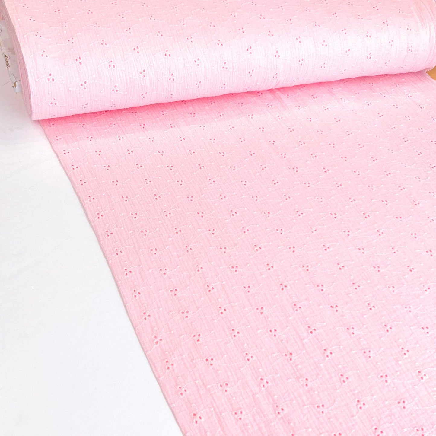 Embroidered Cotton Double Gauze in Pink