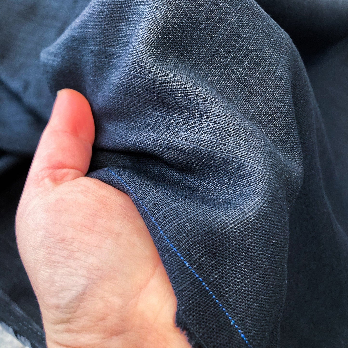 Enzyme Washed Ramie & Cotton Mix in Black